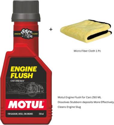 MOTUL 1571F with Micro Fiber Motul Engine Flush for Petrol, Disel, CNG Engine 250 ml Oil Flush and Treatment