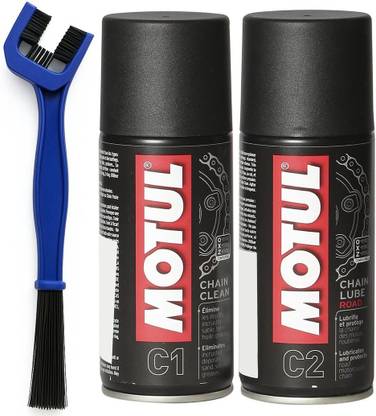 MOTUL Chain Cleaner C1 (150 ml) & Chain Lube Road C2 (150 ml) Chain Cleaner Brush | Chain Oil