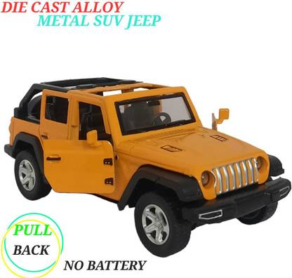 Shree Jee THAR RUBICON OPEN ROOF ALLOY METAL JEEP FRONT DOORS OPENABLE TOY