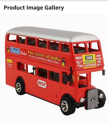 Shree Jee DOUBLE DECOR CITY BUS (SHINSEI) PULL BACK & GO ACTION PACK OF 1