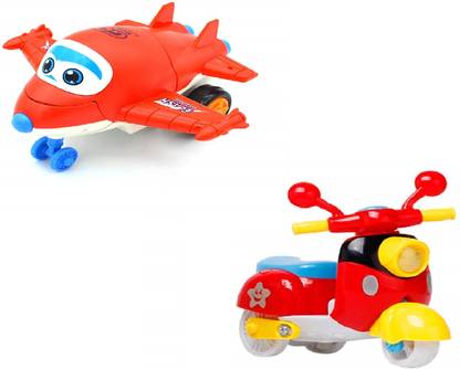 littlewish Mini Scooter and Robo Plane for Kids, Pack of 2