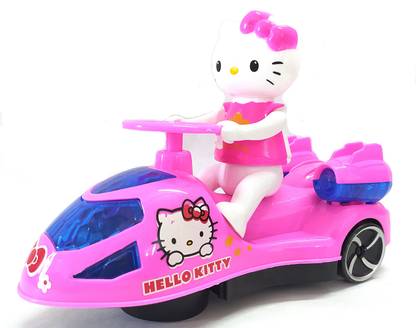 TOYOMAA Compatible Hello Kitty Speed Car Toy for Kids with 3D Light & Sound.