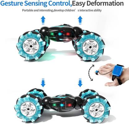 SHREEJI ENTERPRISE Gesture Sensor Stunt Car Double Sided Rotating 4WD 2.4GHz Twisting Vehicle SC02
