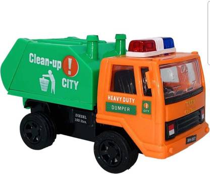 Shree Jee CLEAN UP CITY GARBAGE TRUCK WITH BUCKET OPENABLE (MULTICOLOUR) PULL BACK