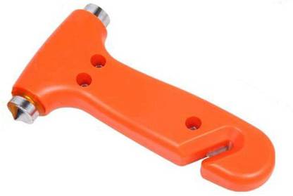 Augen Emergency Hammer Glass Breaker Seat Belt Cutter - Orange (Pack of 1) Car Safety Hammer