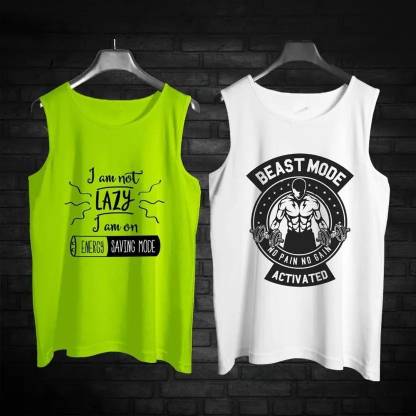 DevilsonS Poly Cotton Fabric Gym Vest