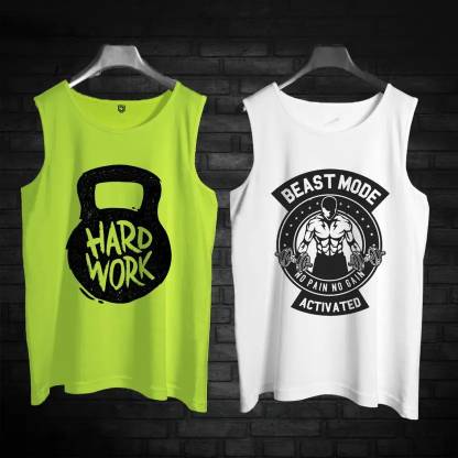 DevilsonS Poly Cotton Fabric Gym Vest