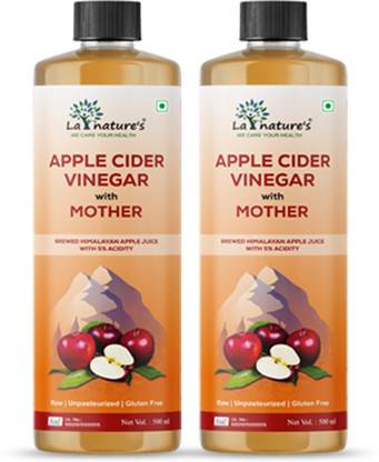 La Natures Apple Cider Vinegar with Mother Raw and Unfiltered 1000 ml (Pack of 2) Vinegar