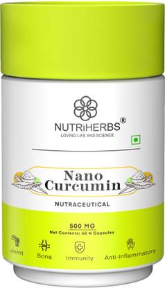 Nutriherbs Nano Curcumin (Haldi) Capsule Suport Joint Health, Boosts Immunity & Digestion