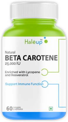 HALEUP Beta-Carotene 25,000 IU || Natural Vitamin A || Immune Support, Vision Support