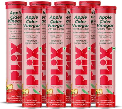 The Plant Fix Plix Apple Cider Vinegar Effervescent Tablet with mother,Vit B6 & B12 for weight loss