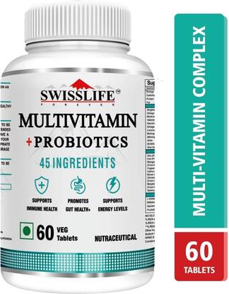 SWISSLIFE FOREVER Multivitamin with Probiotics - 45 ingredients for men and women
