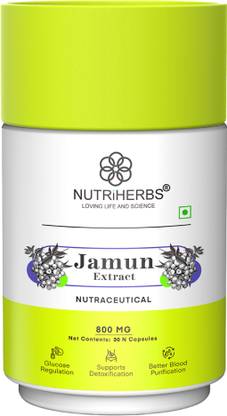 Nutriherbs Jamun Seed Powder Capsule |Supports Sugar Control & Diabetes for Men & Women