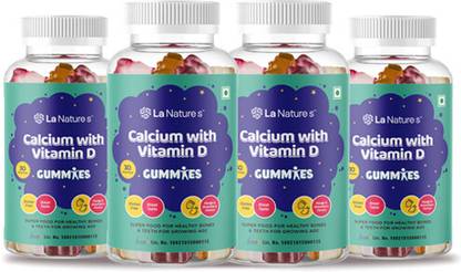 La Natures Calcium with Vitamin D Gummies for Both Kids & Adults for Bones Teeth & Muscles