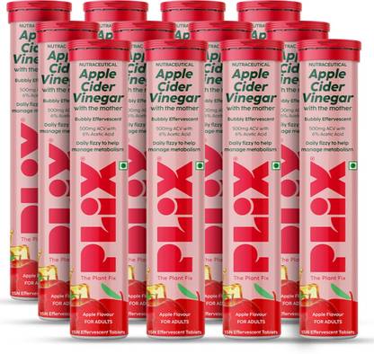 The Plant Fix Plix Apple Cider Vinegar Effervescent Tablet with mother,Vit B6 & B12 for weight loss