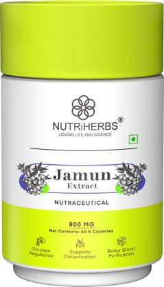 Nutriherbs Jamun Seed Powder Capsule |Supports Sugar Control & Diabetes for Men & Women
