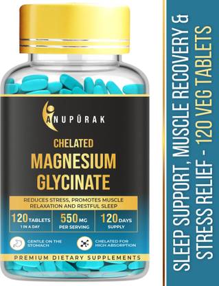 Anupurak Chelated Magnesium Glycinate | High Absorption, Gut-Friendly | Sleep & Muscle