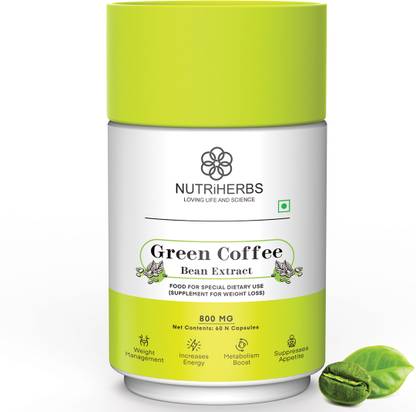 Nutriherbs Green Coffee Beans Capsules |Healthy Weight Loss Supplement for Men & Women