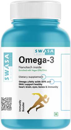 HALEUP Swasa Vegan Omega 3 Capsules, 500 mg || Nanotech Inside II Healthy Heart|| Brain