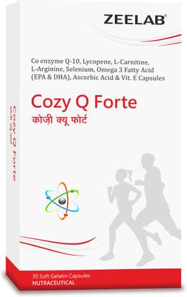 zeelab Cozy Q Forte | Co Enzyme Q-10, Lycopene, Omega 3 Fatty Acid & Vitamin E Softgel