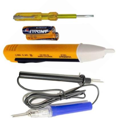 Inditrust Three type Electric Tester 1pc Voltage Alert 1pc Continuity Tester and 1pc Electric Tester (Pack of 3pcs) Analog Voltage Tester