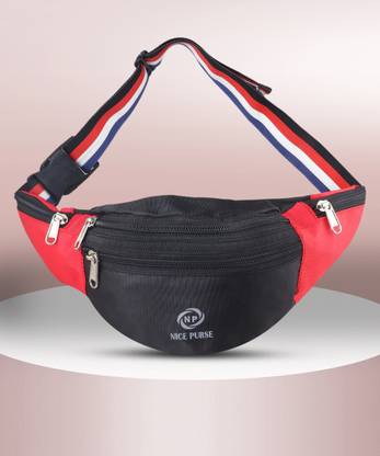 Nice Purse DESIGHNER WAIST BAG BLK/RED WAIST BAG