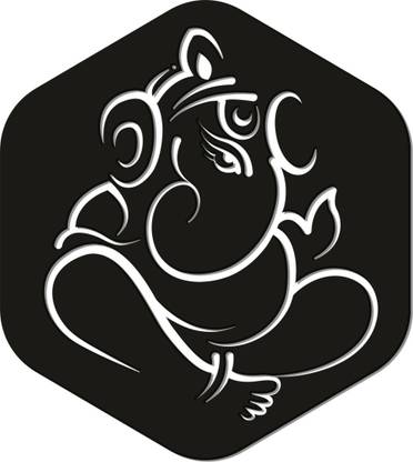 craft collection Ganesh Ji Black designer wooden wall decoration painting for home,living room
