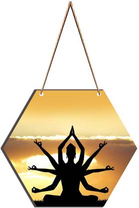 Craflee Yoga MDF Plaque for Home & Wall Decoration