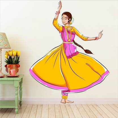 LVIN Indian Classical Dancer Bharatanatyam WallSticker For Home Decor - LV-057