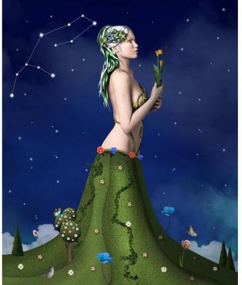 Artzfolio Zodiac Series Virgo Painting | MDF 14 x 16.9 inch (36 x 43 cms) Digital Reprint 16.9 inch x 14 inch Painting