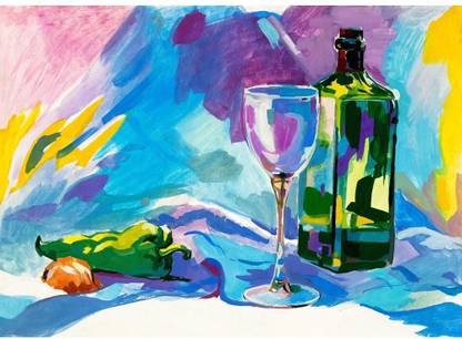 Artzfolio Abstract Still Life Unframed Premium Canvas Painting 33.6x24.2inch (85x61cms) Canvas 33.6 inch x 24.2 inch Painting