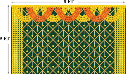 kailash creation Cloth for Traditional Background Curtain Cloth for Festival Fabric-Polyster