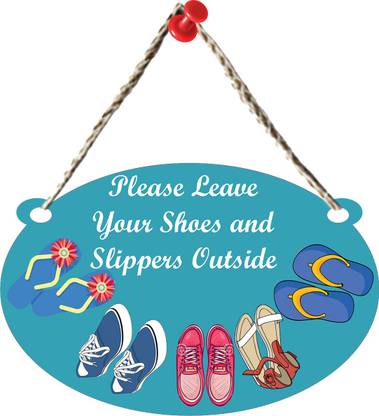 The Shine Store Please Remove Your Shoes Before Entering Wall Hanging Board Plaque Sign for Room