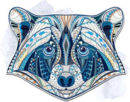 Artzfolio Head of Raccoon Canvas Painting on Engineered Wood Frame 15.6 x 14 inch Canvas 14 inch x 15.6 inch Painting