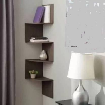 INDIAN DECOR SZY Zig zag wall floating rack shelf MDF (Medium Density Fiber) Wall Shelf