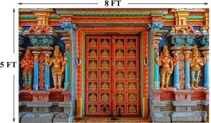 Ashu creation Indian Hindu Temple Hanging Backdrop Decoration ( 5 FTX8 FT ) Altar Cloth