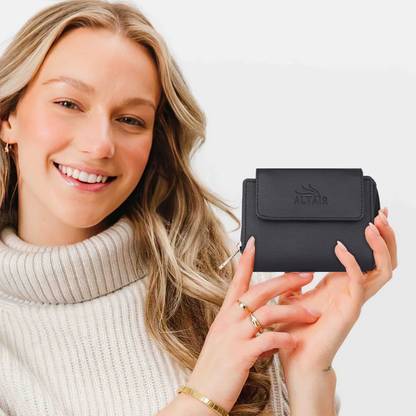 Altair Women Casual Black Artificial Leather Wallet
