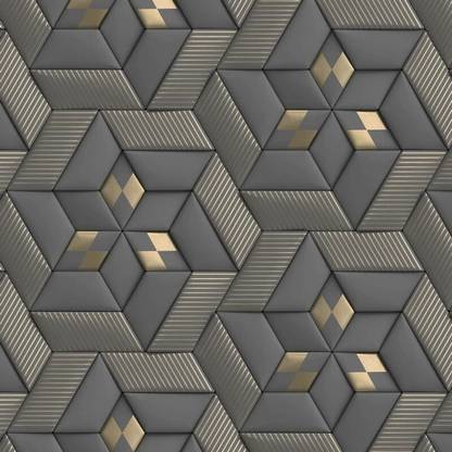 FOKRIM Vinyl Decorative Grey Wallpaper