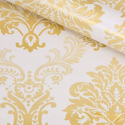 JS ENTERPRISE Abstract White, Gold Wallpaper