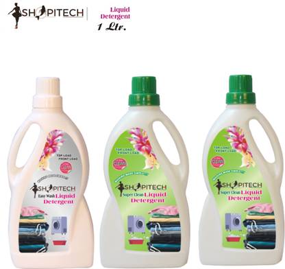SHOPITECH combo Of 3 liquid detergent Suitable for top and front load Liquid Detergent Detergent Powder (Fresh)