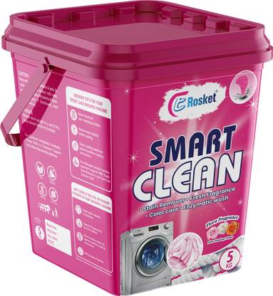 EROSKET Bright Like New Matic Front/Top Load Smart Clean Pink Detergent Powder 5 kg Detergent Powder (Fresh)