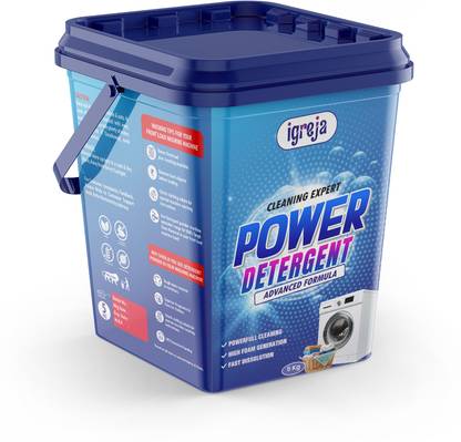 IGREJA Bright Like New Matic Front/Top Load Cleaning Expert Blue Detergent Powder 5 kg Detergent Powder (Fresh) (5 kg)