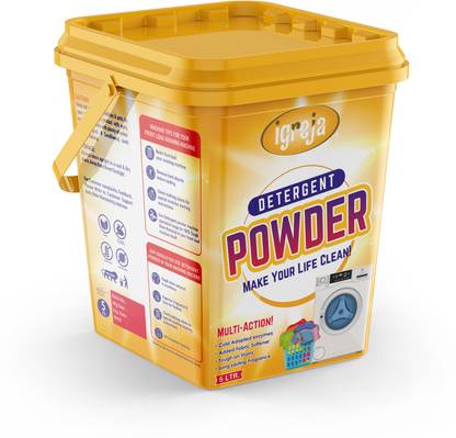 IGREJA Bright Like New Matic Front/Top Load Powder Detergent Powder 5 kg Yellow Detergent Powder (Fresh)