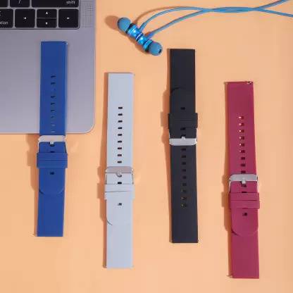 Firetook Pack Of 4 Strap 22mm Soft silicone Strap (compatible Watch List In Photo & Description) Smart Watch Strap