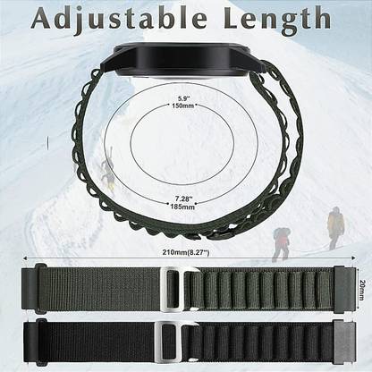 Global Creations Alpine Loop Watch Strap For 22 mm Fabric Watch Strap