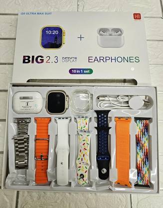 OXILAG Combo 10 in one Smart watch with Earbuds, 7 straps Bluetooth Calling Smartwatch
