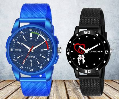BRAND_Blue Round Dial with Pu Strap SZ_1238_3036A - Couple Watches Analog Watch  - For Couple