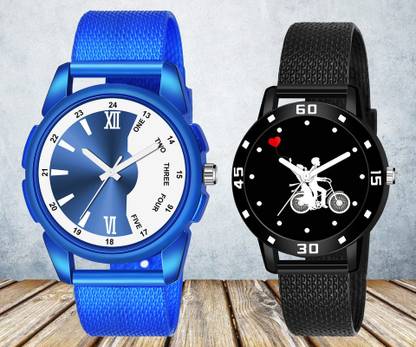 Delicate_Blue Round Dial with Pu Strap SZ_1224_3035A - Couple Watches Analog Watch  - For Couple