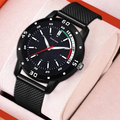 HC HARMI CREATIVE Analogue Black Dial Black Pu Belt watch For Men Boys Analog Watch  - For Men