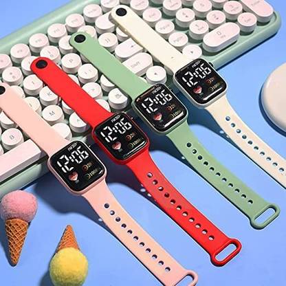 KAIN kids waterproof smart LED Watch Time Date & Month only Button (NO Touch working) Smartwatch